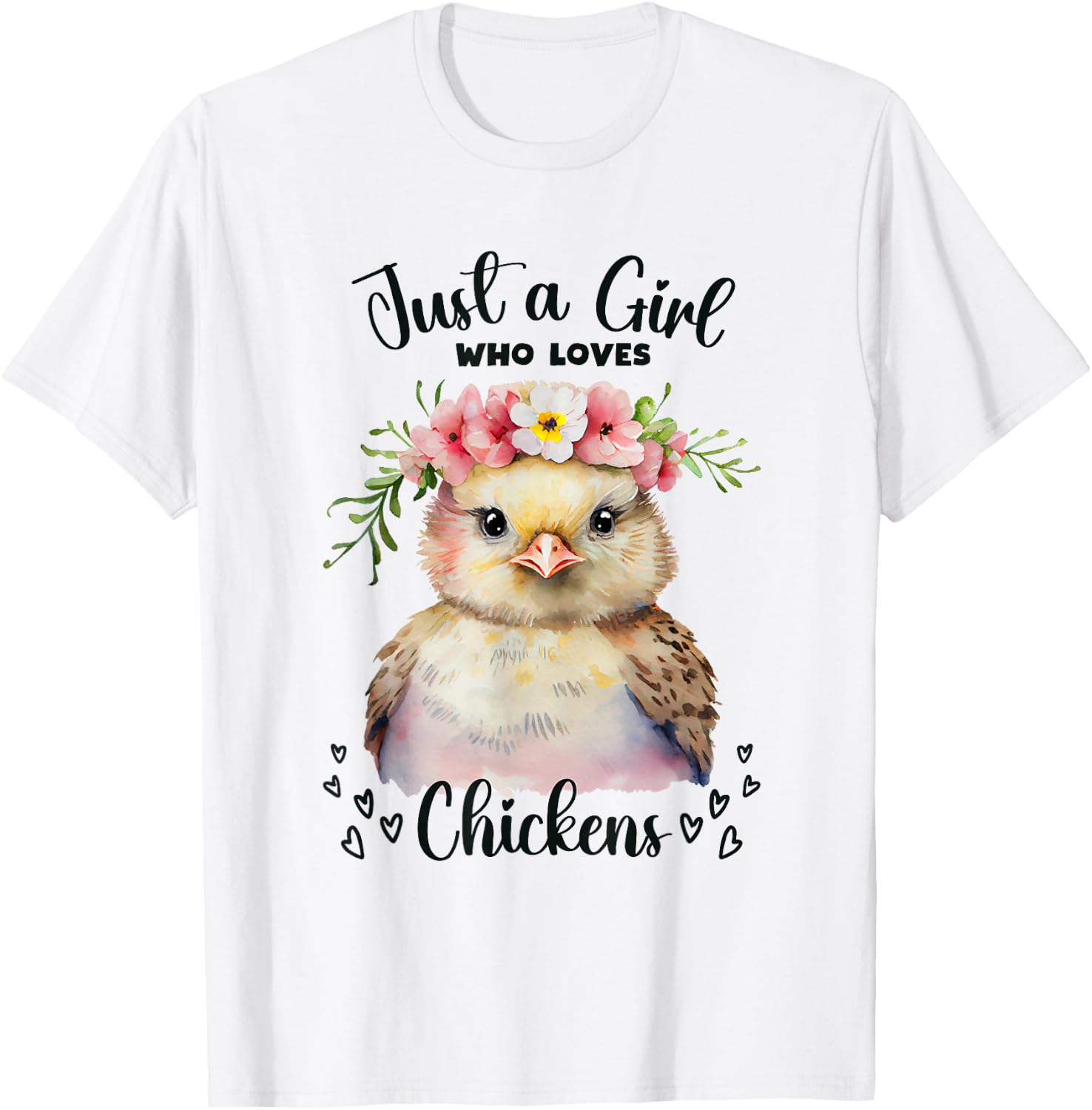 Just a Girl Who Loves Chickens for Girls Who Love Animals T-Shirt - T-Shirt | White