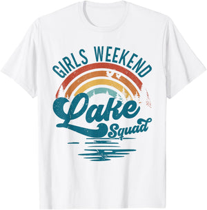 Girls Weekend Girls Trip Mother Daughter Rainbow Lake Squad T-Shirt - T-Shirt | White