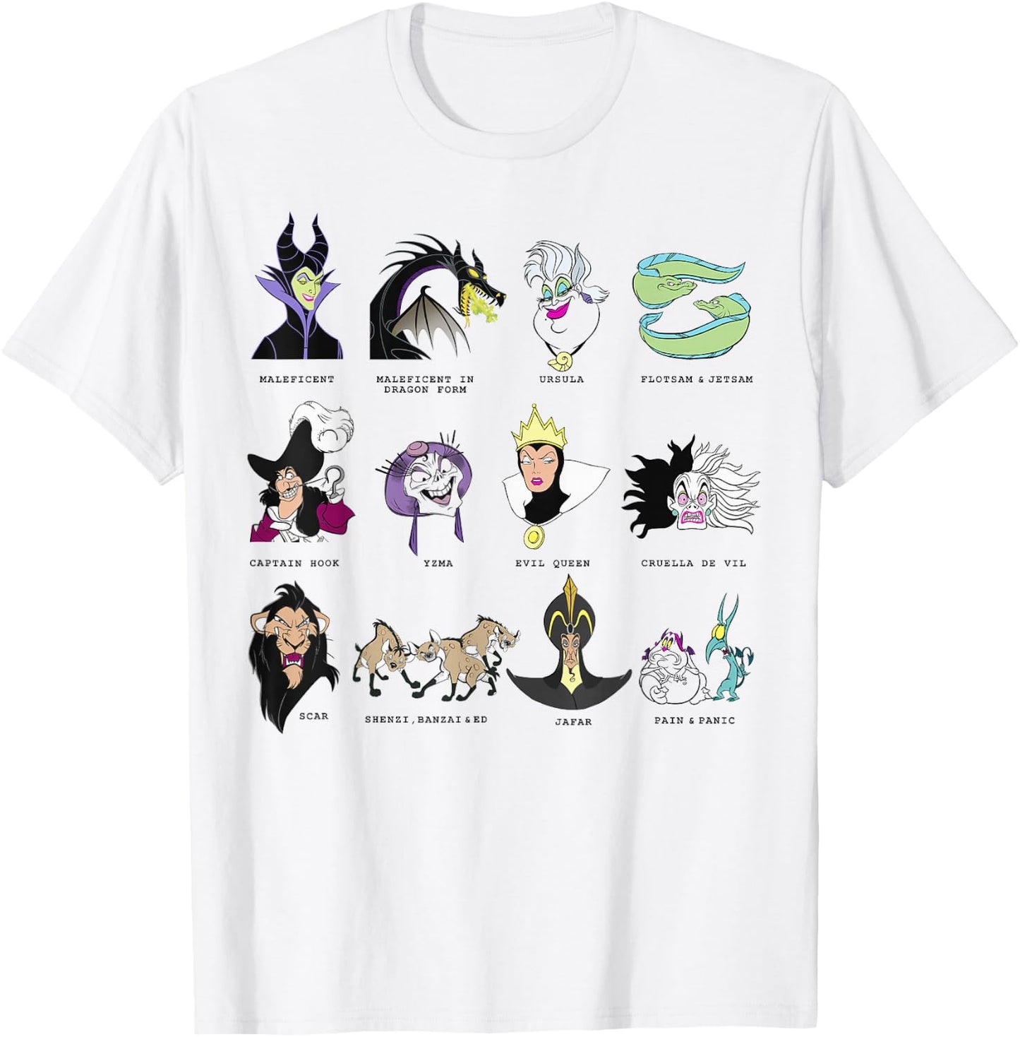 Disney Villains Portrait Grid T-Shirt - T-Shirt | White