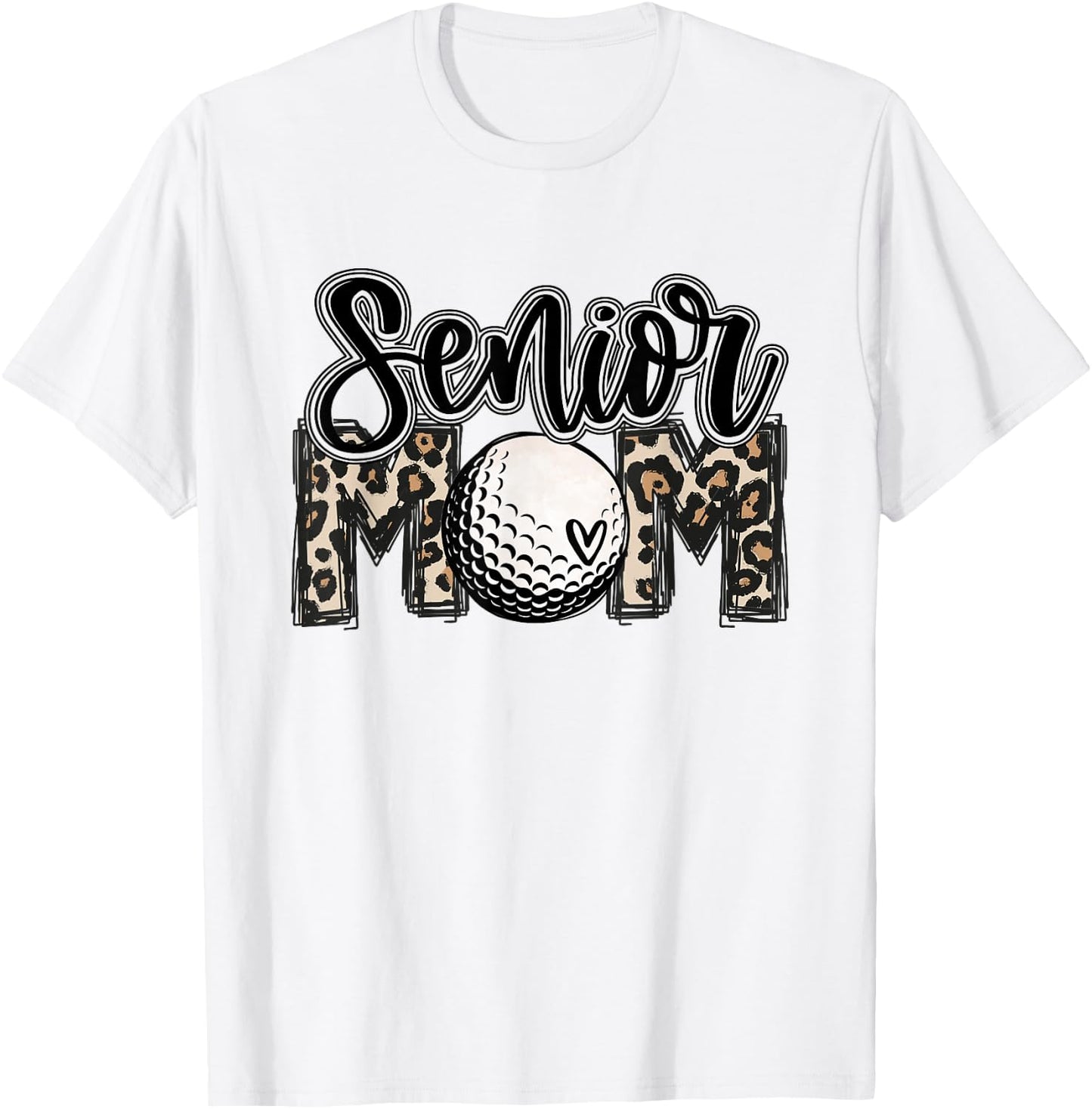 Senior Golf Mom 2026 Leopard Mama Golfing Lover Golf Player T-Shirt - T-Shirt | White