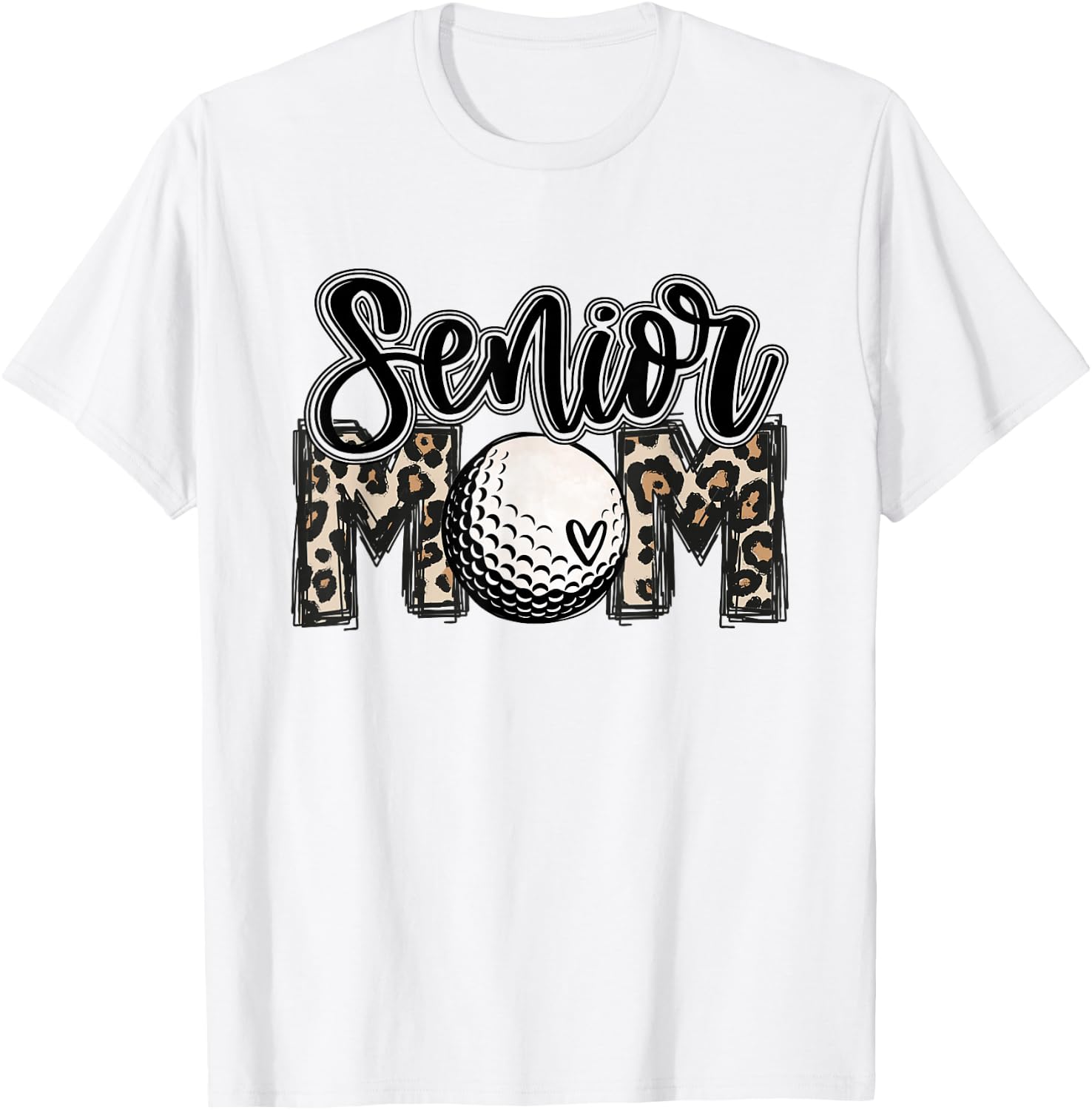 Senior Golf Mom 2026 Leopard Mama Golfing Lover Golf Player T-Shirt - T-Shirt | White