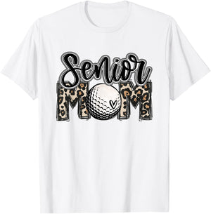 Senior Golf Mom 2026 Leopard Mama Golfing Lover Golf Player T-Shirt - T-Shirt | White