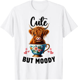 Cow miniature Highland Cow Cute But Moody Baby Cow for Girls T-Shirt - T-Shirt | White