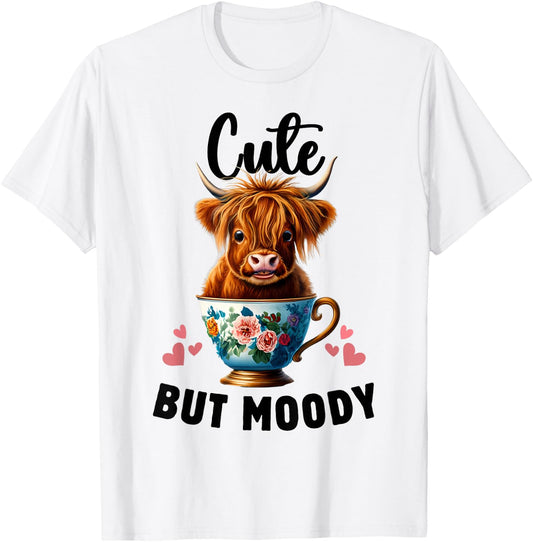 Cow miniature Highland Cow Cute But Moody Baby Cow for Girls T-Shirt - T-Shirt | White