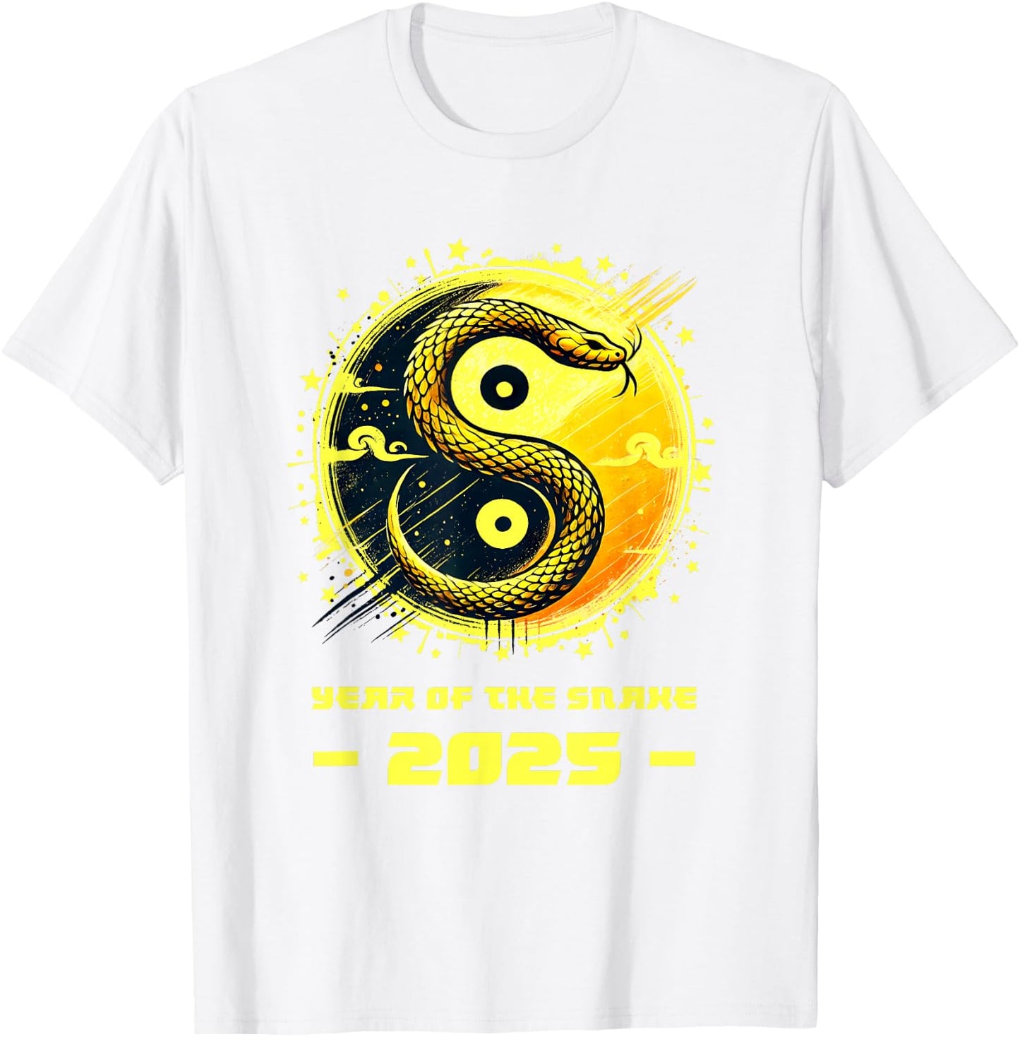 Year of Snake 2025 Chinese Zodiac Lunar New Year Zip T-Shirt - T-Shirt | White