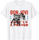 Official Bon Jovi Livin' On A Prayer , white, S T-Shirt - T-Shirt | White