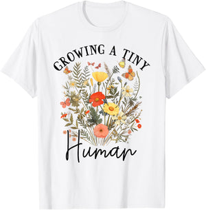 Growing a Tiny Human Expecting Mom To Be Pregnancy T-Shirt - T-Shirt | White