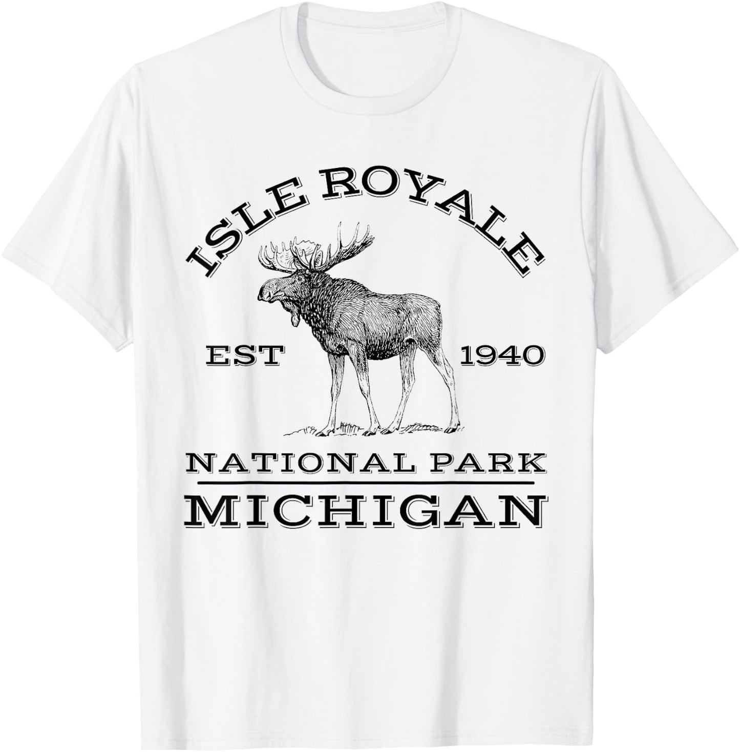 Isle Royale National Park Michigan Moose Hike Outdoors T-Shirt - T-Shirt | White