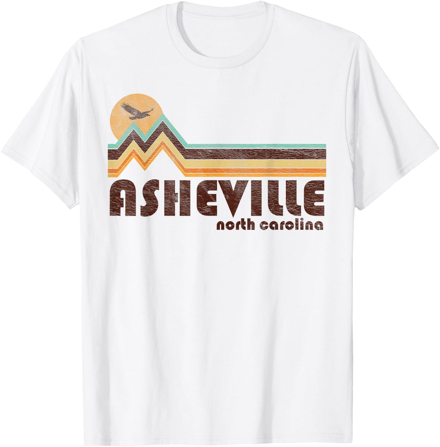 Asheville North Carolina NC - 70s 80s Retro Style Vintage T-Shirt - T-Shirt | White