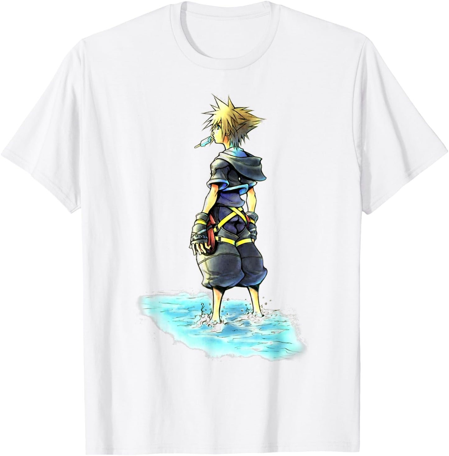Disney Kingdom Hearts Sora Sea Salt Ice Cream Sketch T-Shirt - T-Shirt | White