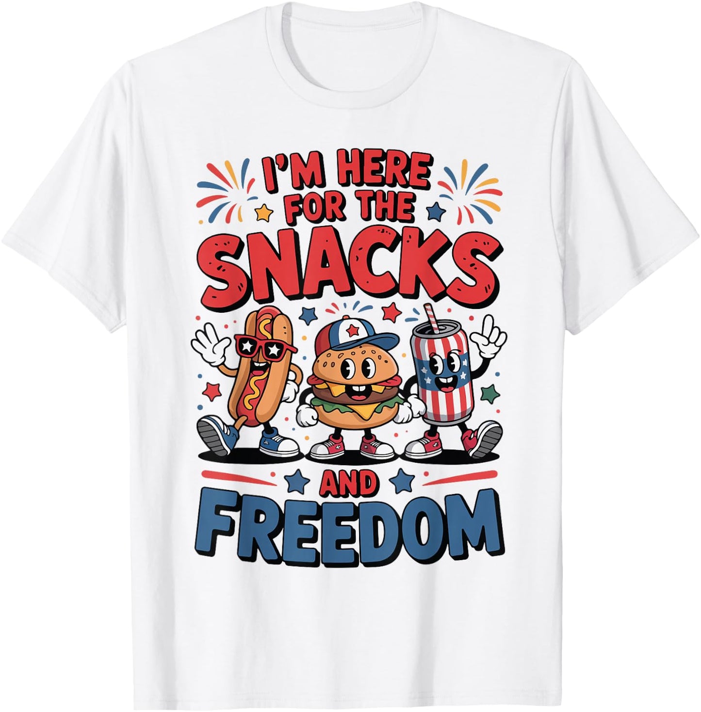 Im Here For Snacks Freedom Hotdog 4th July Funny Toddler Boy T-Shirt - T-Shirt | White
