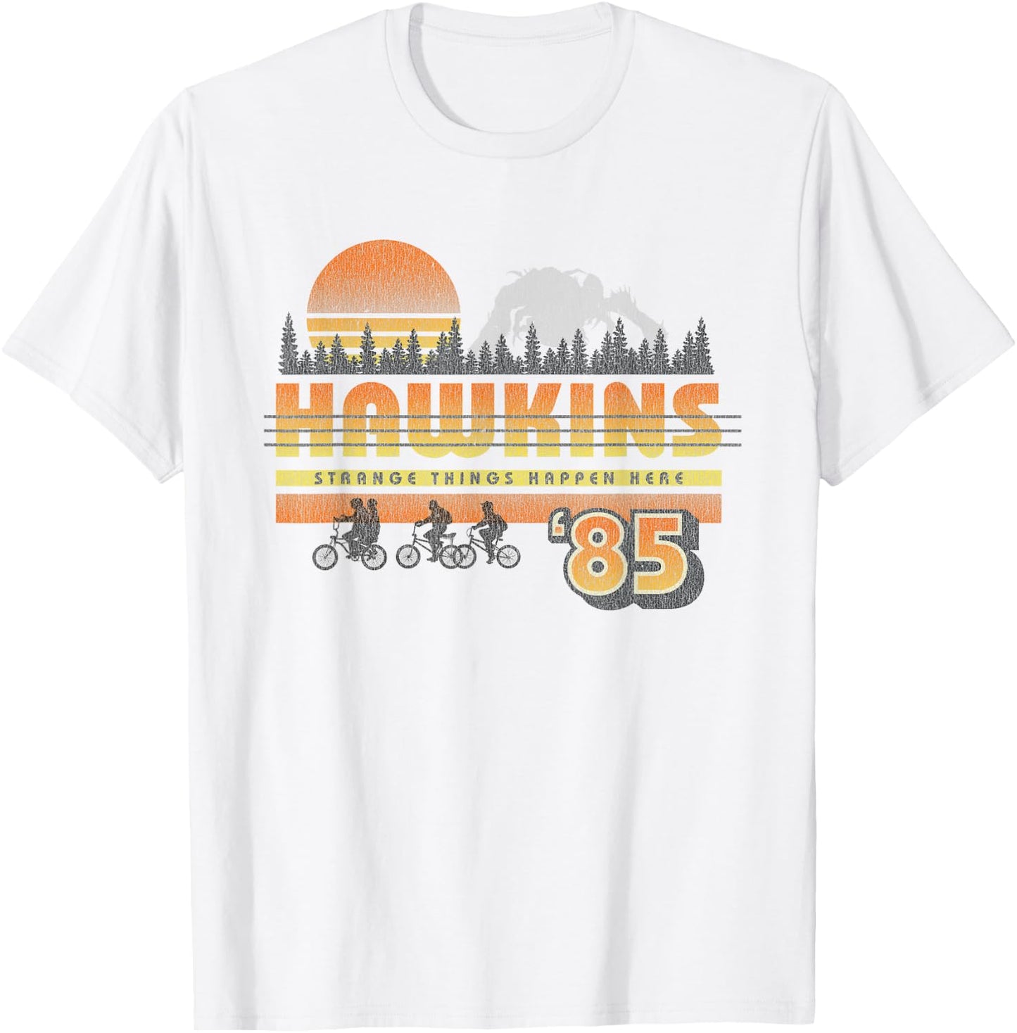 Stranger Things Hawkins Retro 85 , white, S T-Shirt - T-Shirt | White