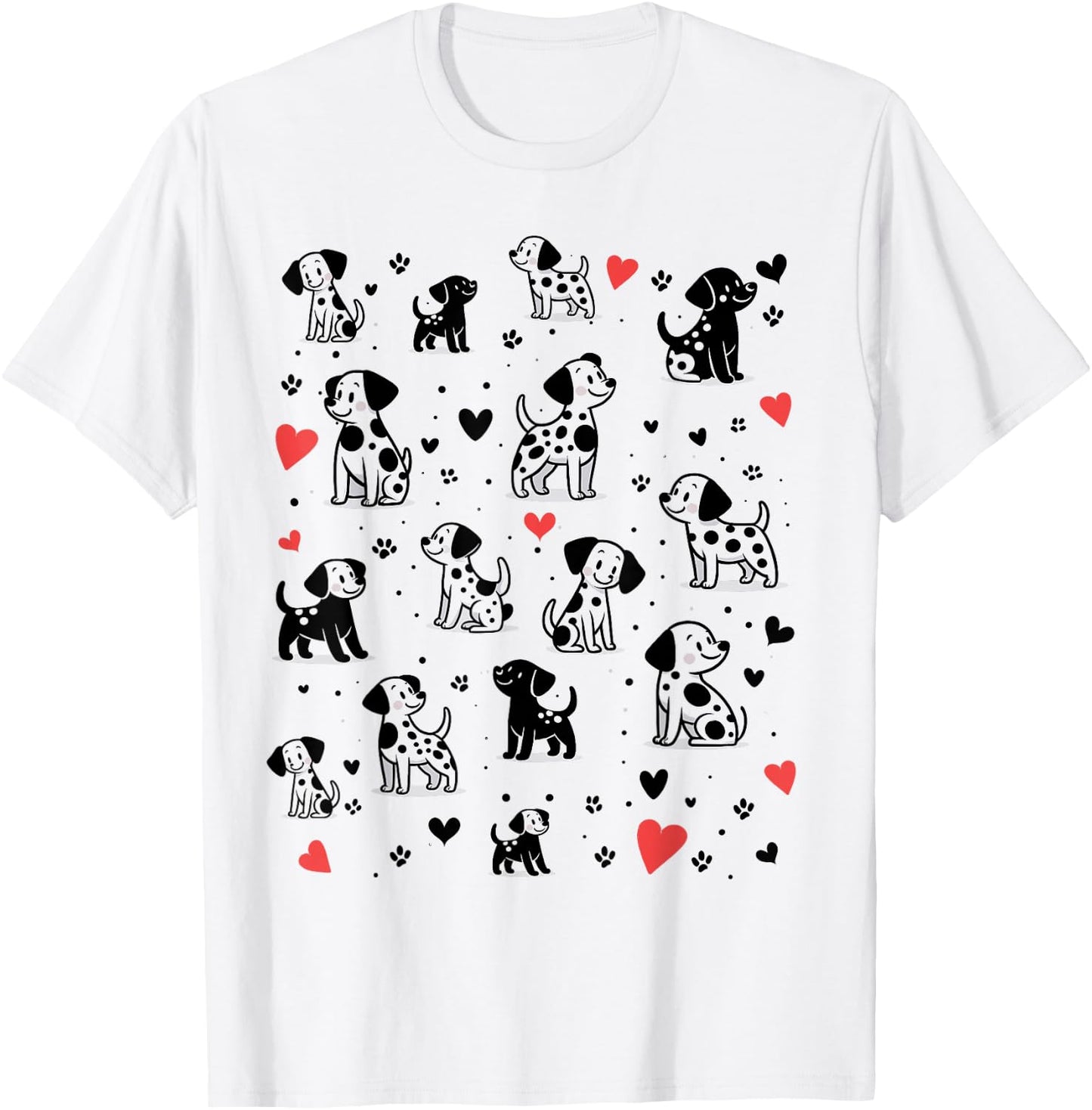 Spotted White With Black Polka Dots Dalmatian Puppies Kids T-Shirt - T-Shirt | White