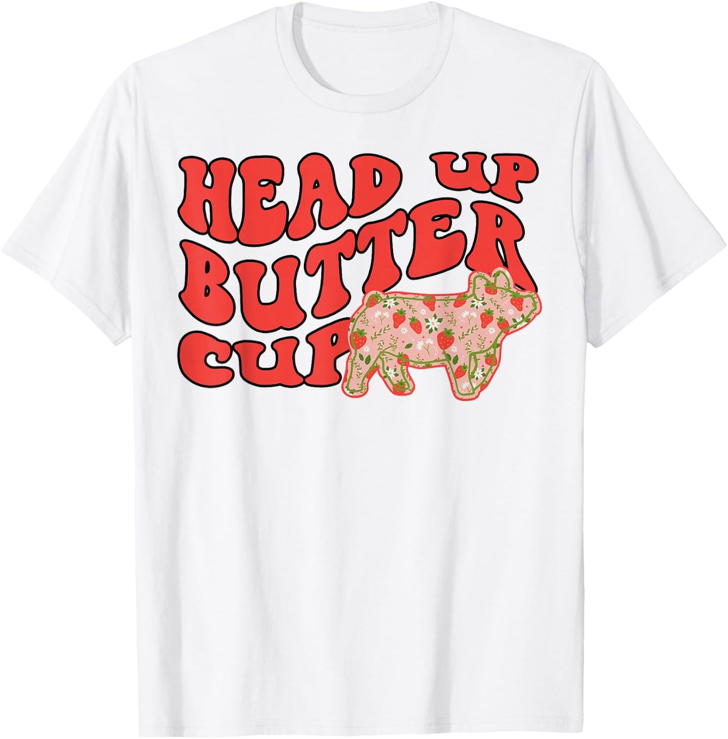 Pig Head Up Butter Cup T-Shirt - T-Shirt | White