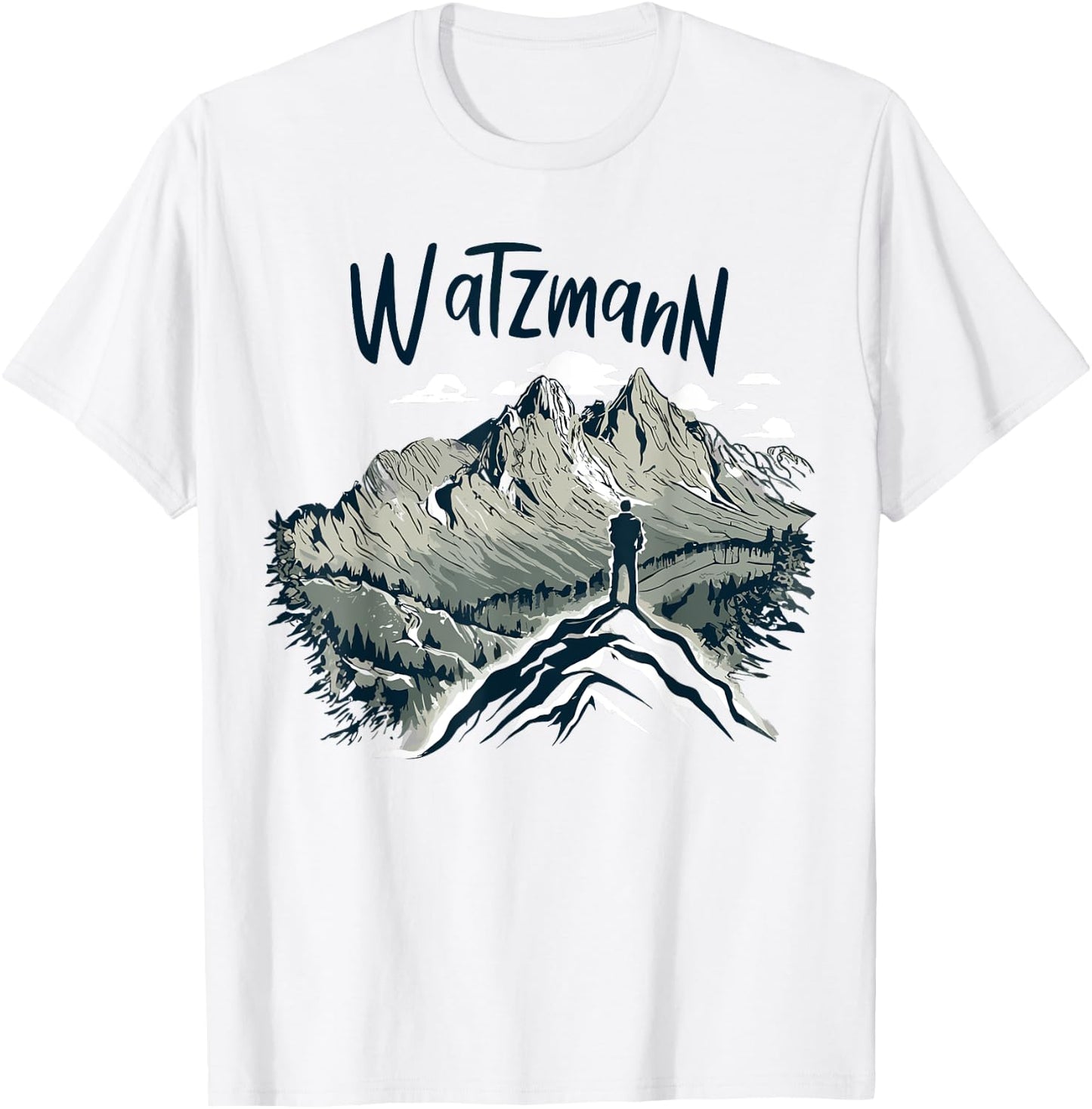 Watzmann Königssee Berchtesgaden Damen Bergsteiger- Grau Klein EU S Kurzarm Crew-Ausschnitt Pull-On Polyester 100% Imported Alle T-Shirt - T-Shirt | White