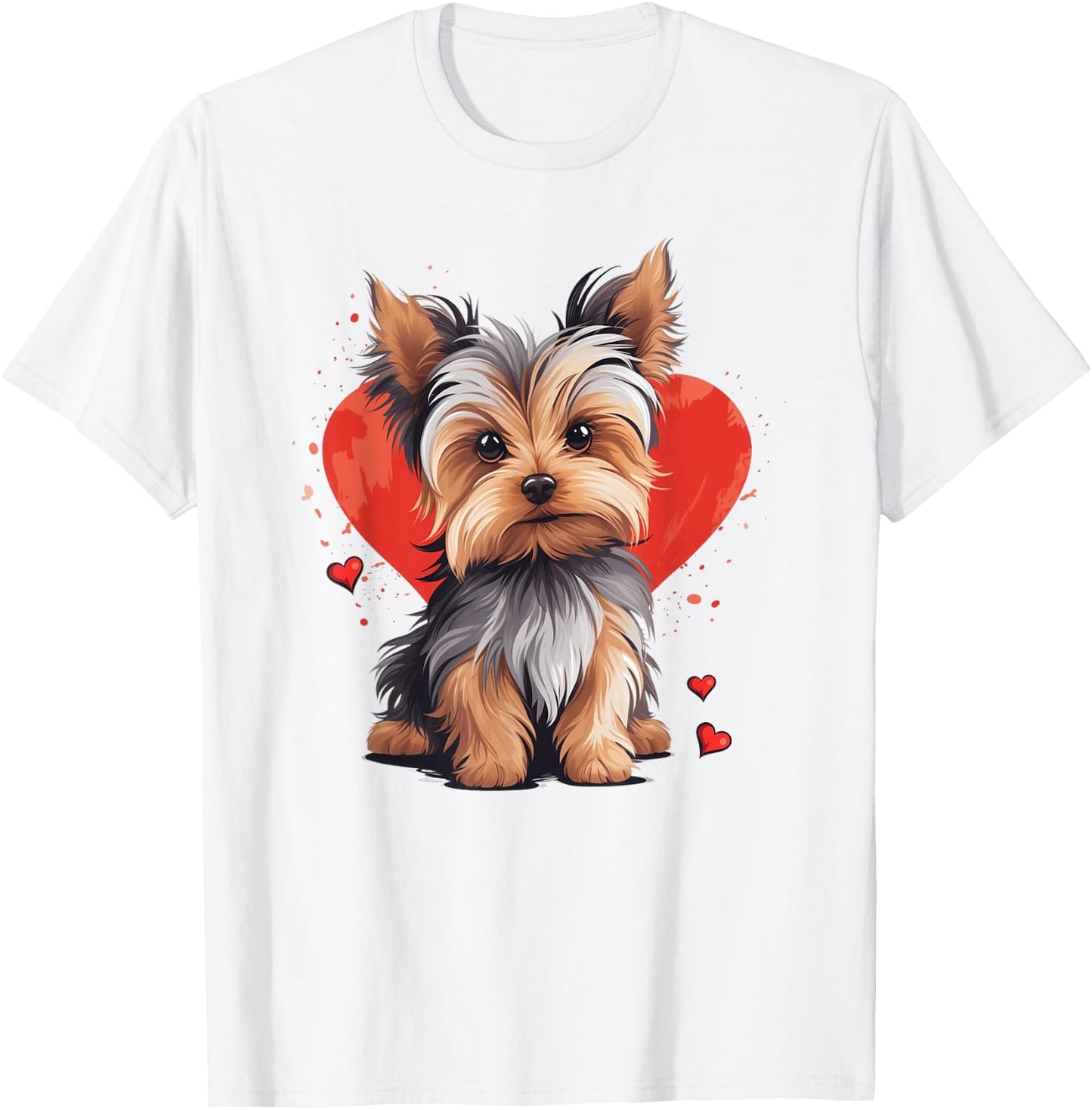 Yorkie Owner Mom Dad Yorkshire Terrier Dog Lover Valentine T-Shirt - T-Shirt | White