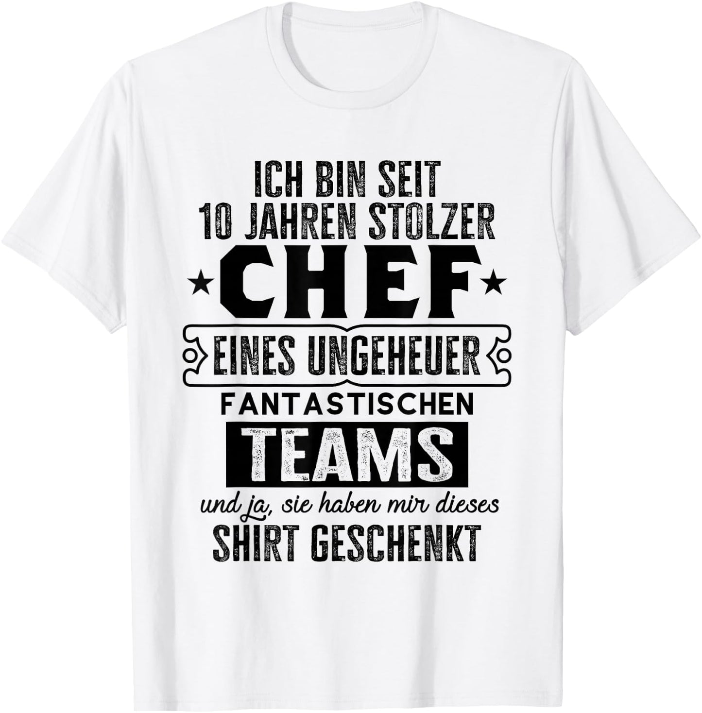 Service Anniversary & Company Anniversary Chef 10th Anniversary , White T-Shirt - T-Shirt | White