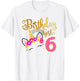 I'm 6th the Birthday for Girl Unicorn 6 year old Birthday T-Shirt - T-Shirt | White