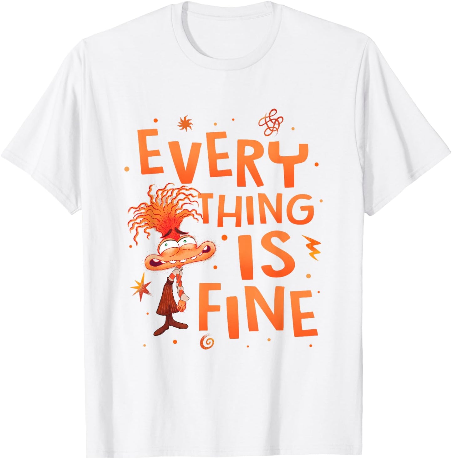 Disney Pixar Inside Out 2 Everything Is Fine Anxiety Logo , white, S T-Shirt - T-Shirt | White