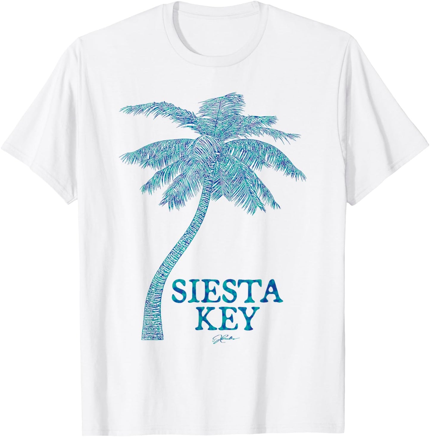 JCombs: Siesta Key, FL, Palm Tree T-Shirt - T-Shirt | White