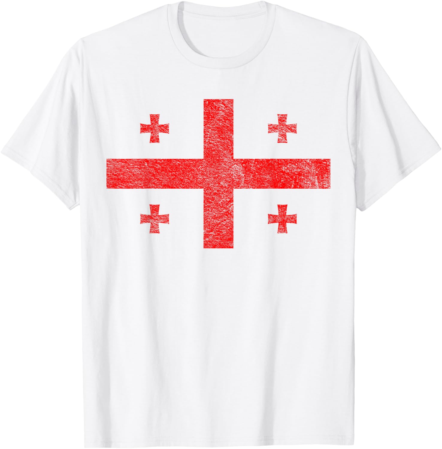 Georgia National Flag Country Tbilisi Coat of Arms T-Shirt - T-Shirt | White