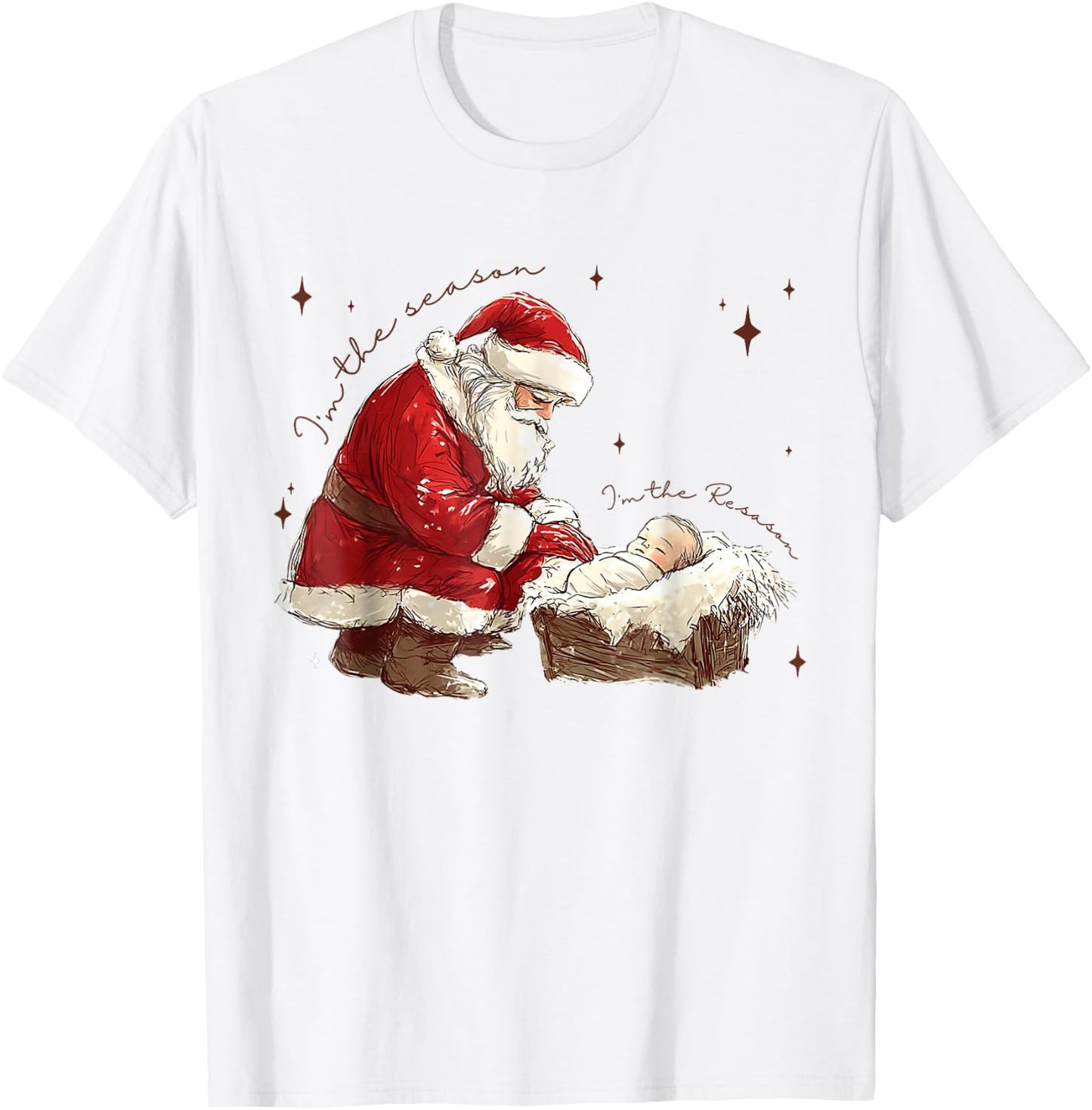 I'm The Season I'm The Reason Christian Christmas Santa T-Shirt - T-Shirt | White