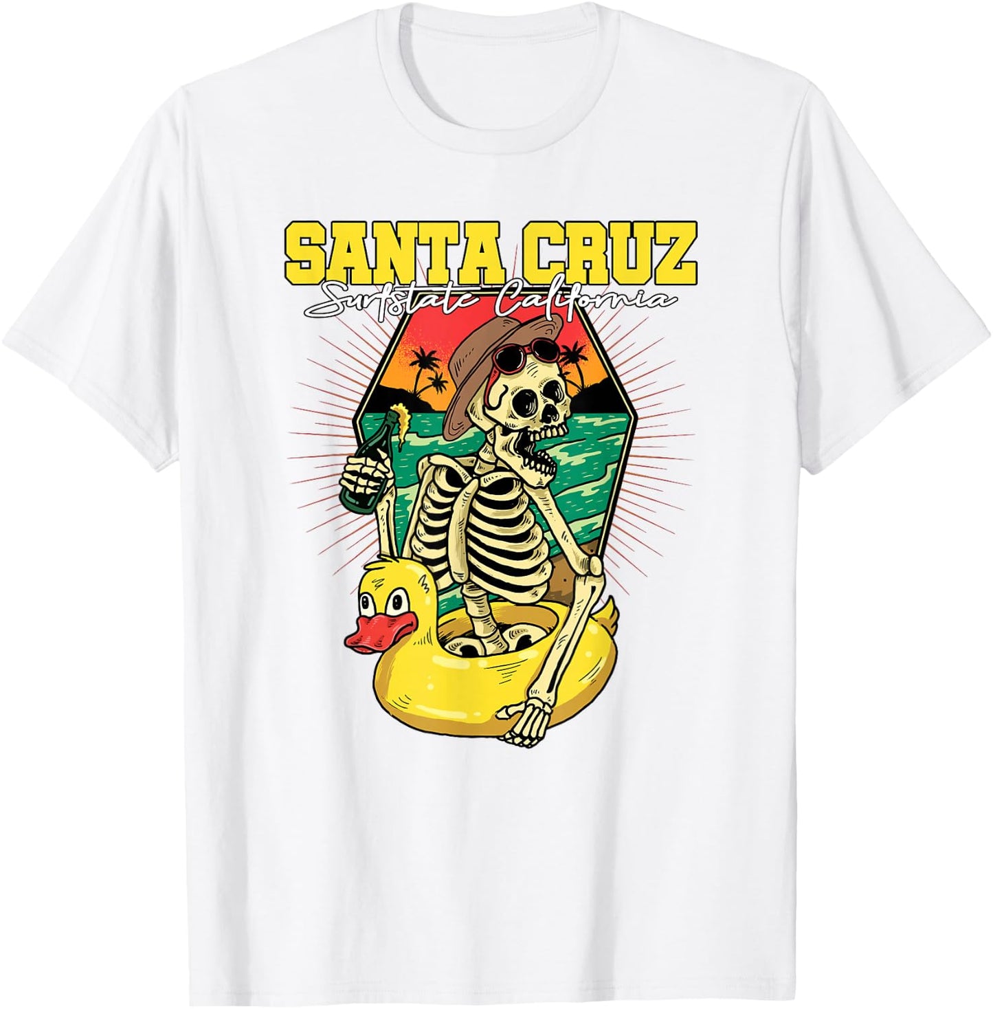 Santa Cruz CA California Surfer I Santa Cruz California , White T-Shirt - T-Shirt | White