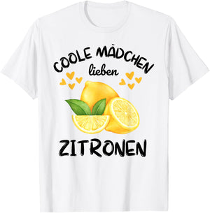 Summer Cool Girls Love Lemon , White T-Shirt - T-Shirt | White