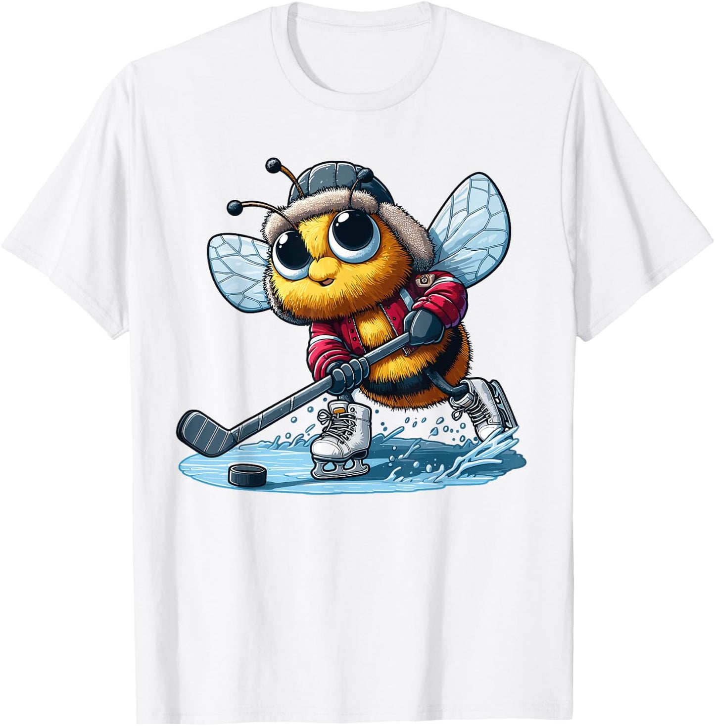 Honey Bee Hockey Player - Bee Playing The Hockey T-Shirt - T-Shirt | White