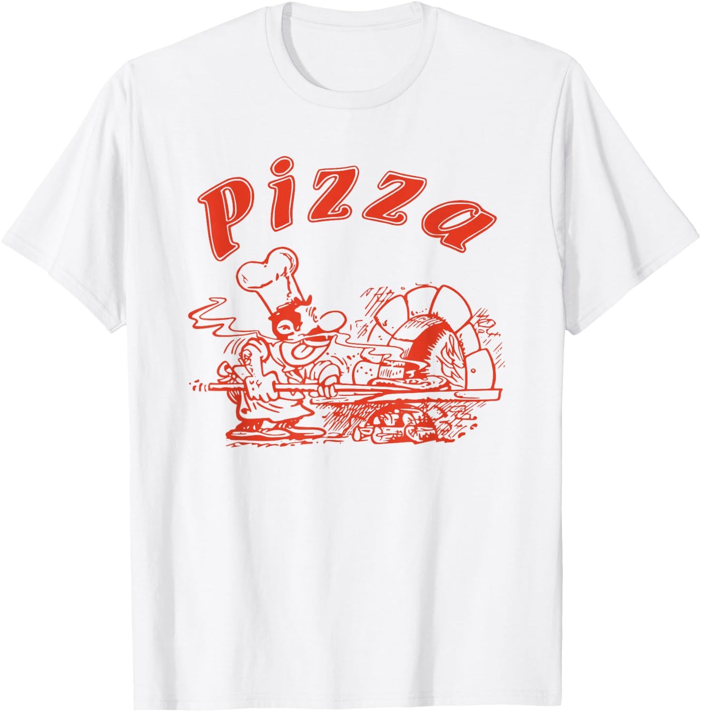 Pizza Logo Retro Italy as on the Box T-Shirt - T-Shirt | White