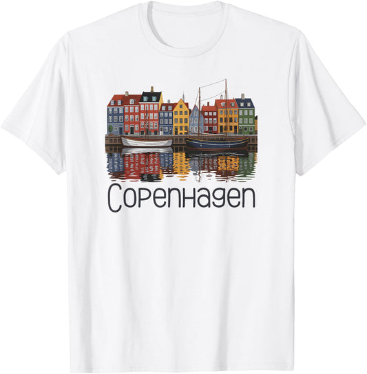Copenhagen Denmark Sketch Souvenir/Copenhagen T-Shirt - T-Shirt | White