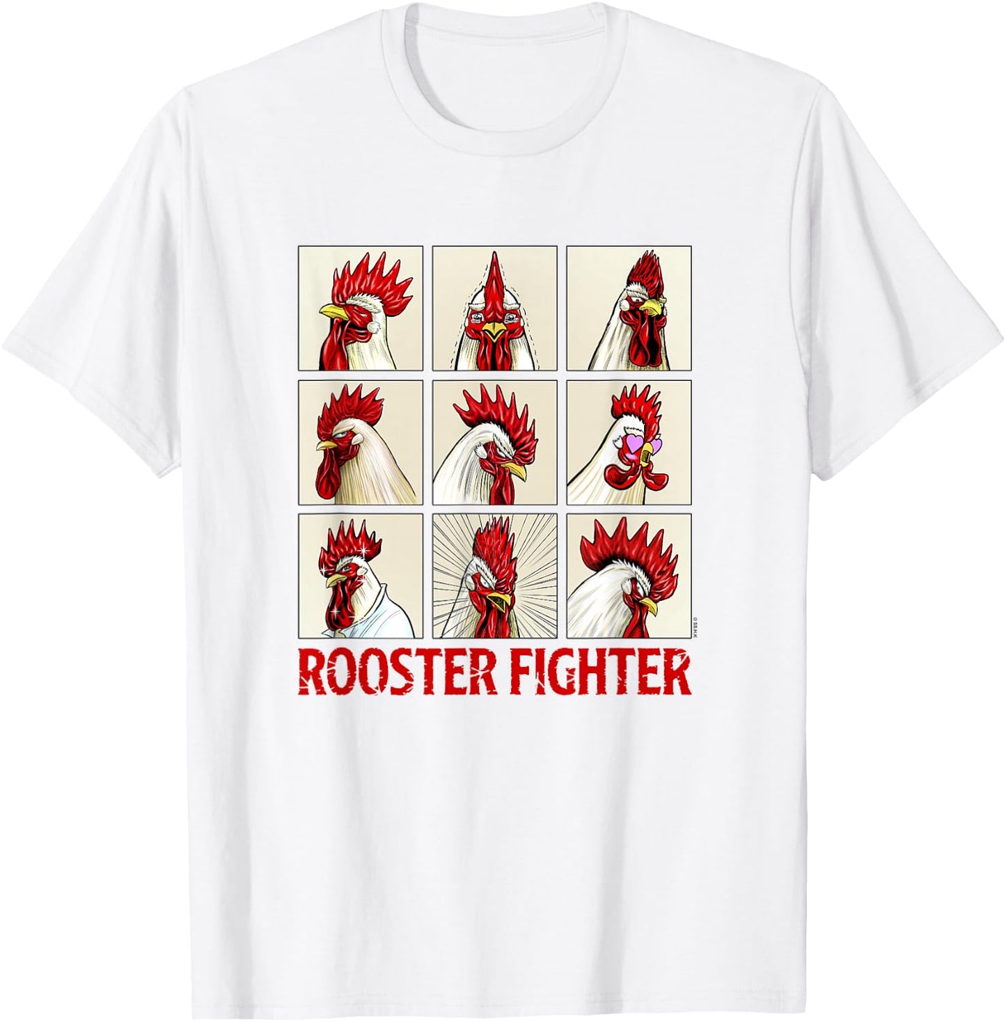 Rooster Fighter Expressions of Keiji Box Up T-Shirt - T-Shirt | White