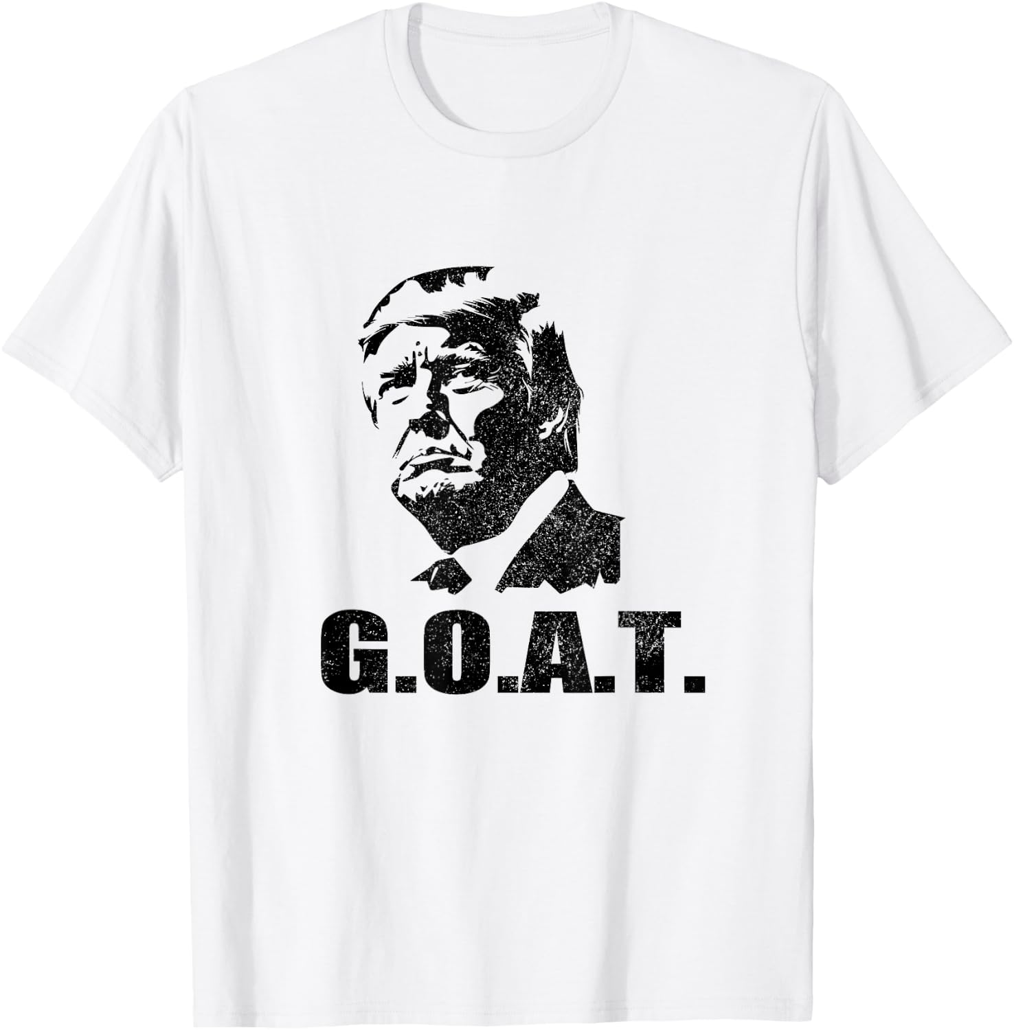 GOAT Donald Trump 2024 Election Patriotic Political Humor , Small, Grey T-Shirt - T-Shirt | White