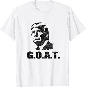 GOAT Donald Trump 2024 Election Patriotic Political Humor , Small, Grey T-Shirt - T-Shirt | White