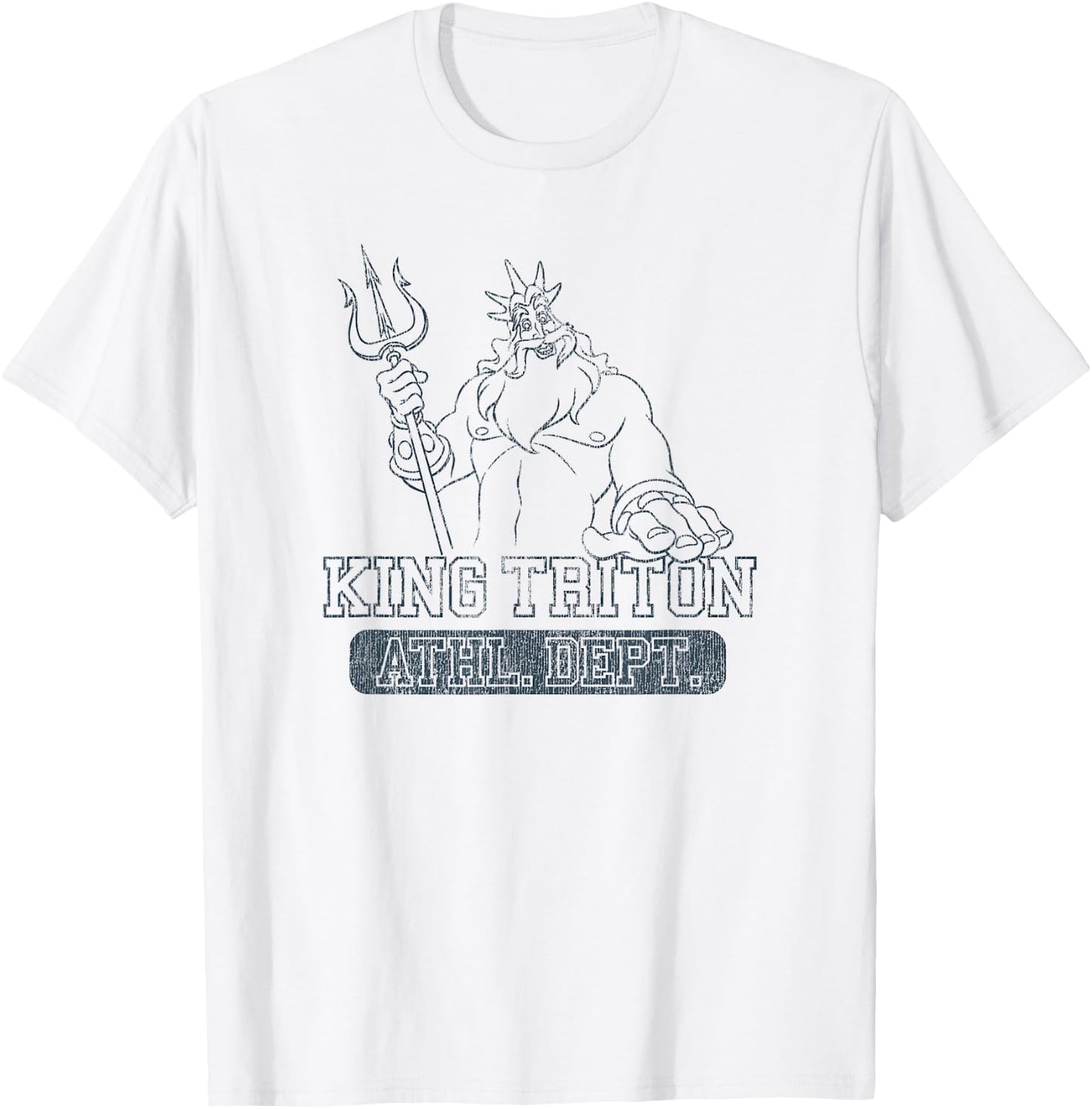 Disney The Little Mermaid King Triton Athletic Collegiate T-Shirt - T-Shirt | White