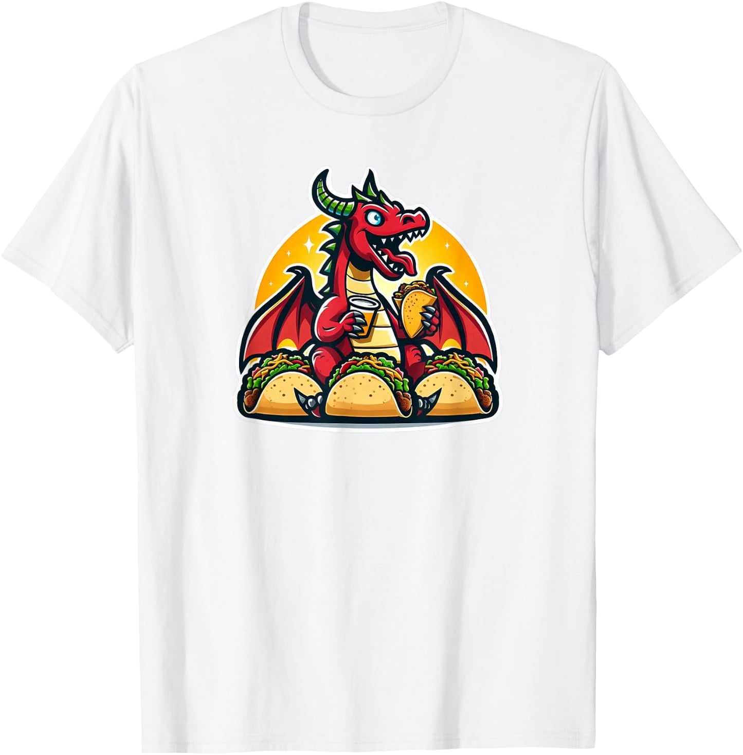 Dragon Loves Tacos T-Shirt - T-Shirt | White