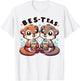 Kawaii River Otter Friends Enjoying Boba Tea Bes-Teas Bestie T-Shirt - T-Shirt | White