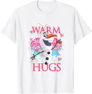 Disney Frozen Warm Hugs Olaf Heart Shaped Vintage Portrait T-Shirt - T-Shirt | White