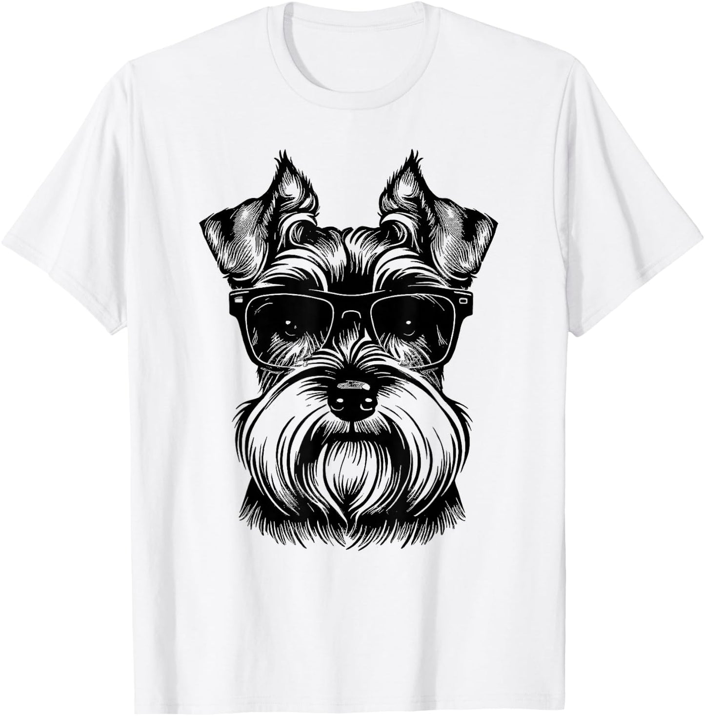 Miniature Schnauzer Miniature Schnauzer dog with sunglasses T-Shirt - T-Shirt | White