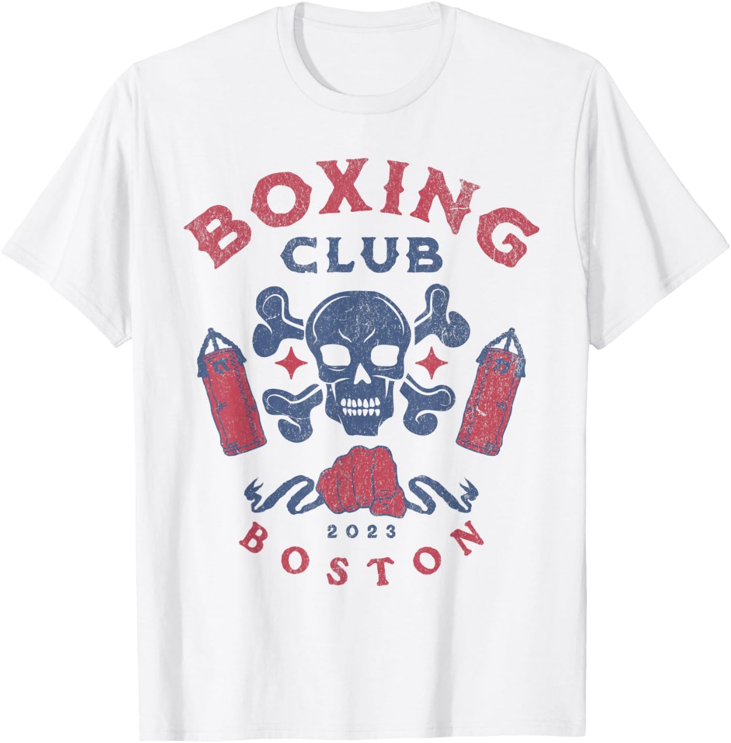 Boxing Club Boston Skull T-Shirt - T-Shirt | White