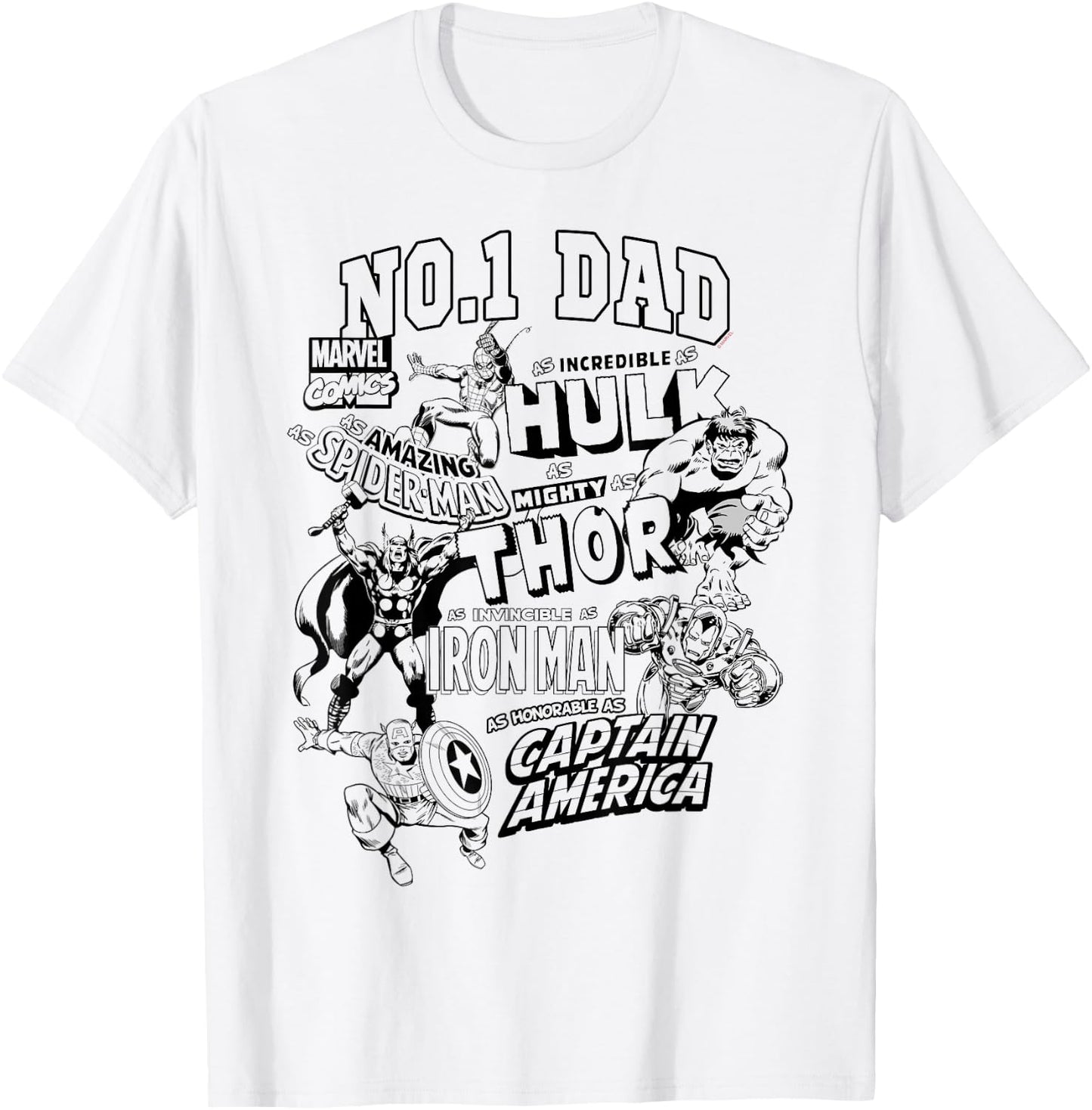 Avengers Dad Fête des pères T-Shirt - T-Shirt | White