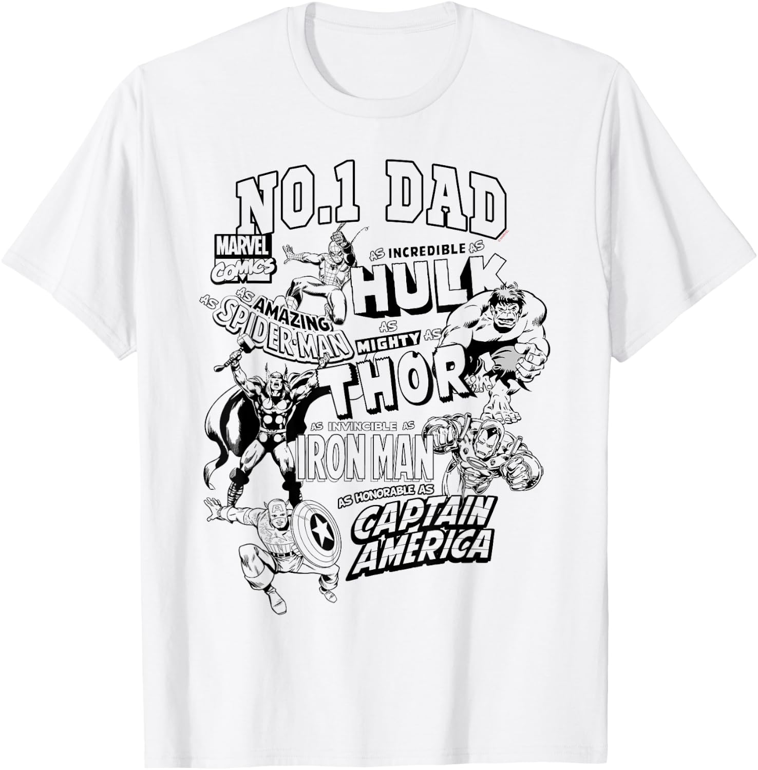 Avengers Dad Fête des pères T-Shirt - T-Shirt | White