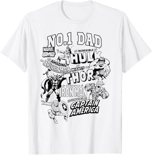 Avengers Dad Fête des pères T-Shirt - T-Shirt | White