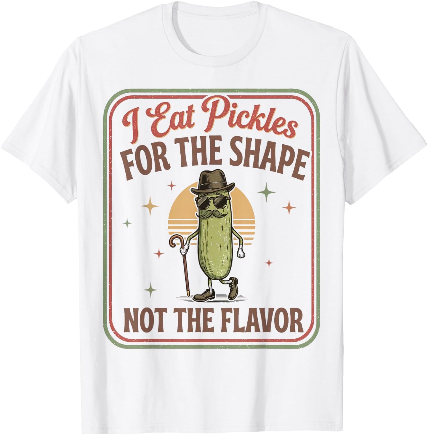 Retro Joke I Eat Pickles for The Shape Adult Humor Men T-Shirt - T-Shirt | White