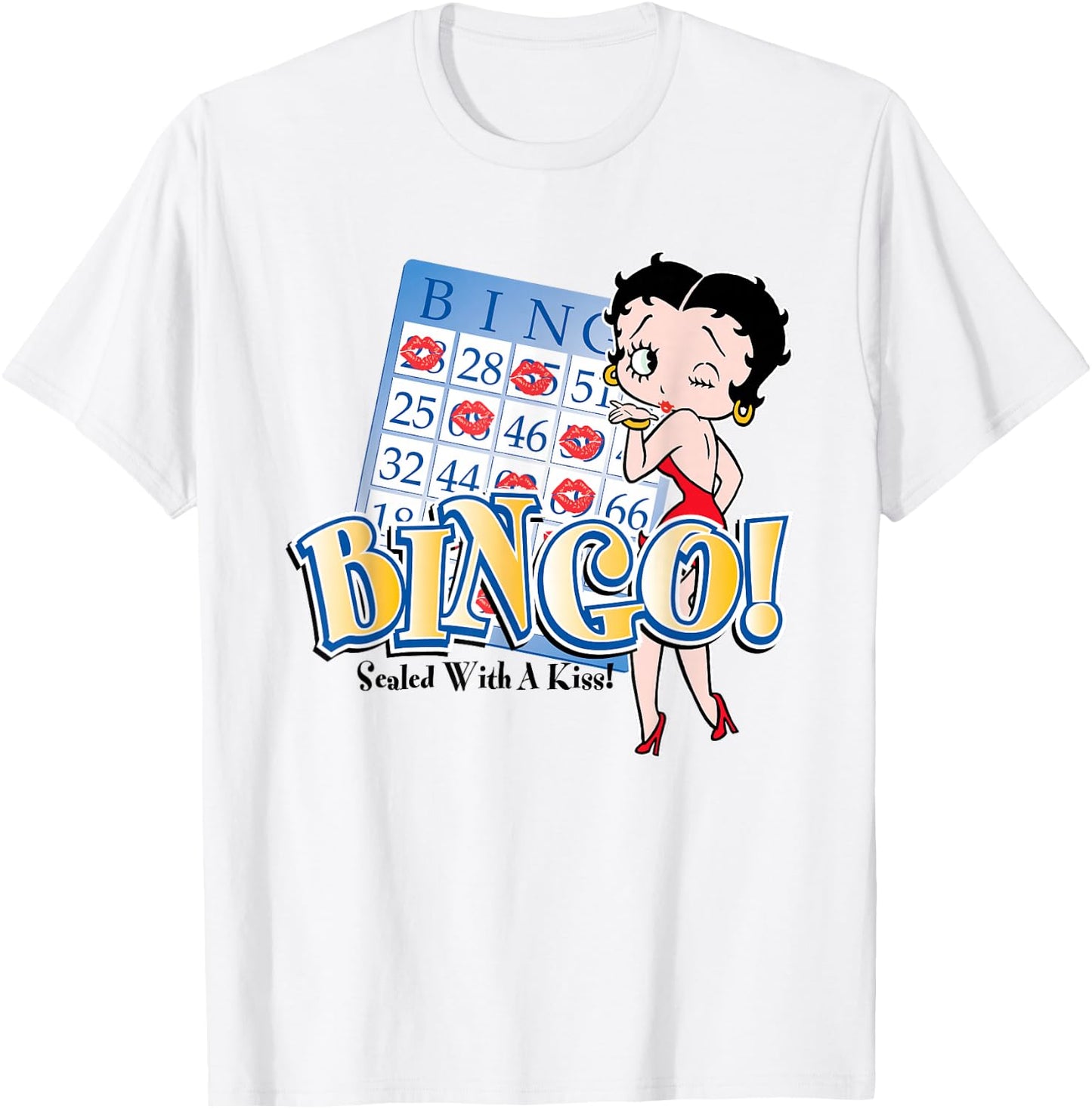 Betty Boop Bingo Sealed With A Kiss! T-Shirt - T-Shirt | White