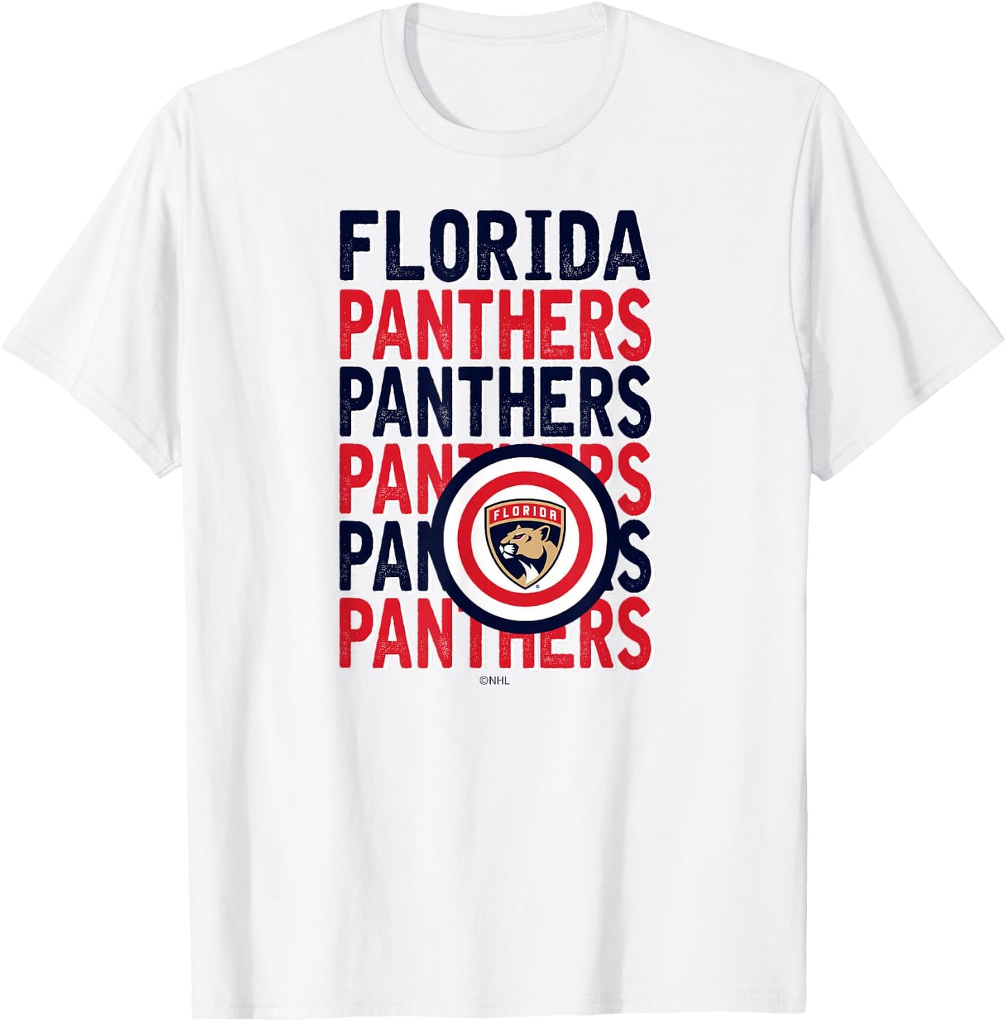 Florida Panthers Repeat Heather Gray Officially Licensed T-Shirt - T-Shirt | White