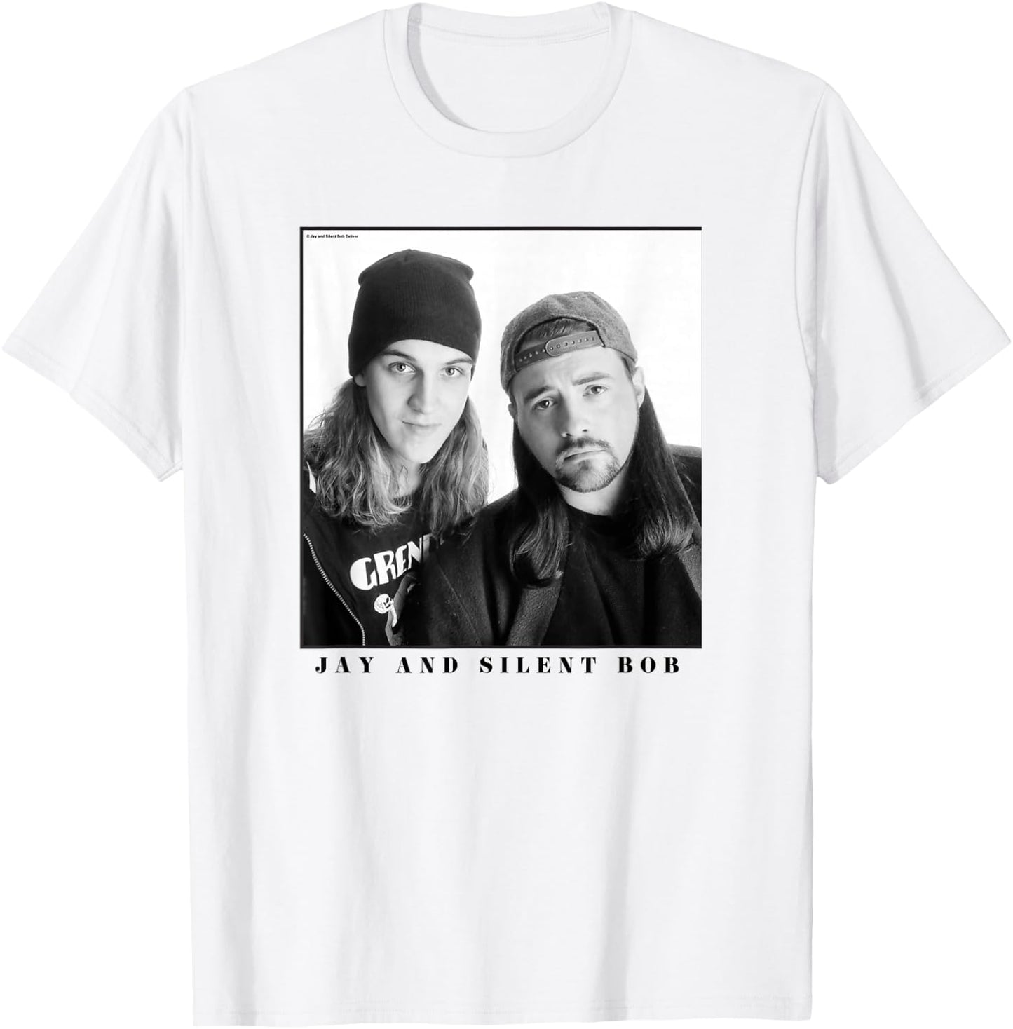 Jay & Silent Bob Boxed Up Simple Black & White Portrait T-Shirt - T-Shirt | White