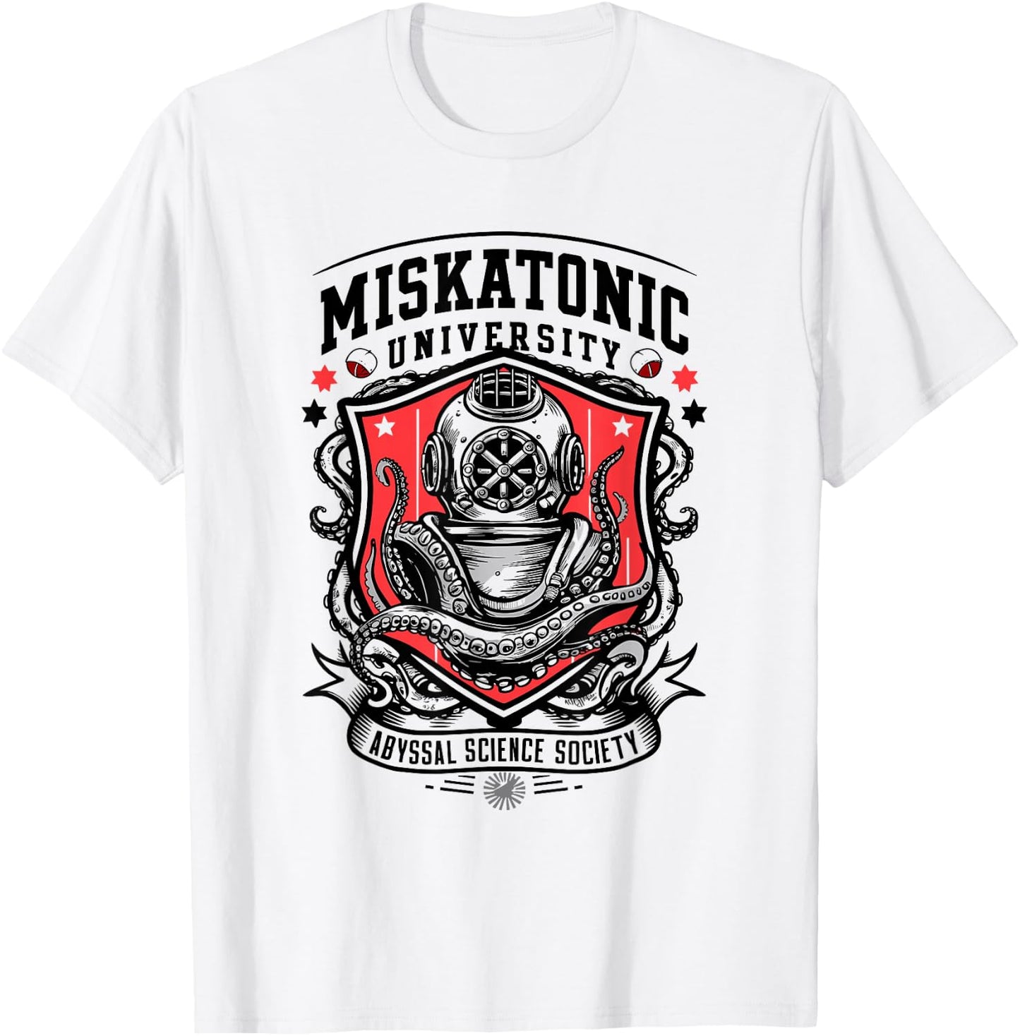 Miskatonic University Abyssal Science Society Nautic Cthulhu T-Shirt - T-Shirt | White