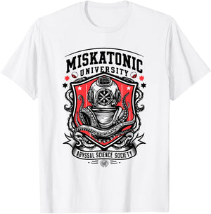 Miskatonic University Abyssal Science Society Nautic Cthulhu T-Shirt - T-Shirt | White