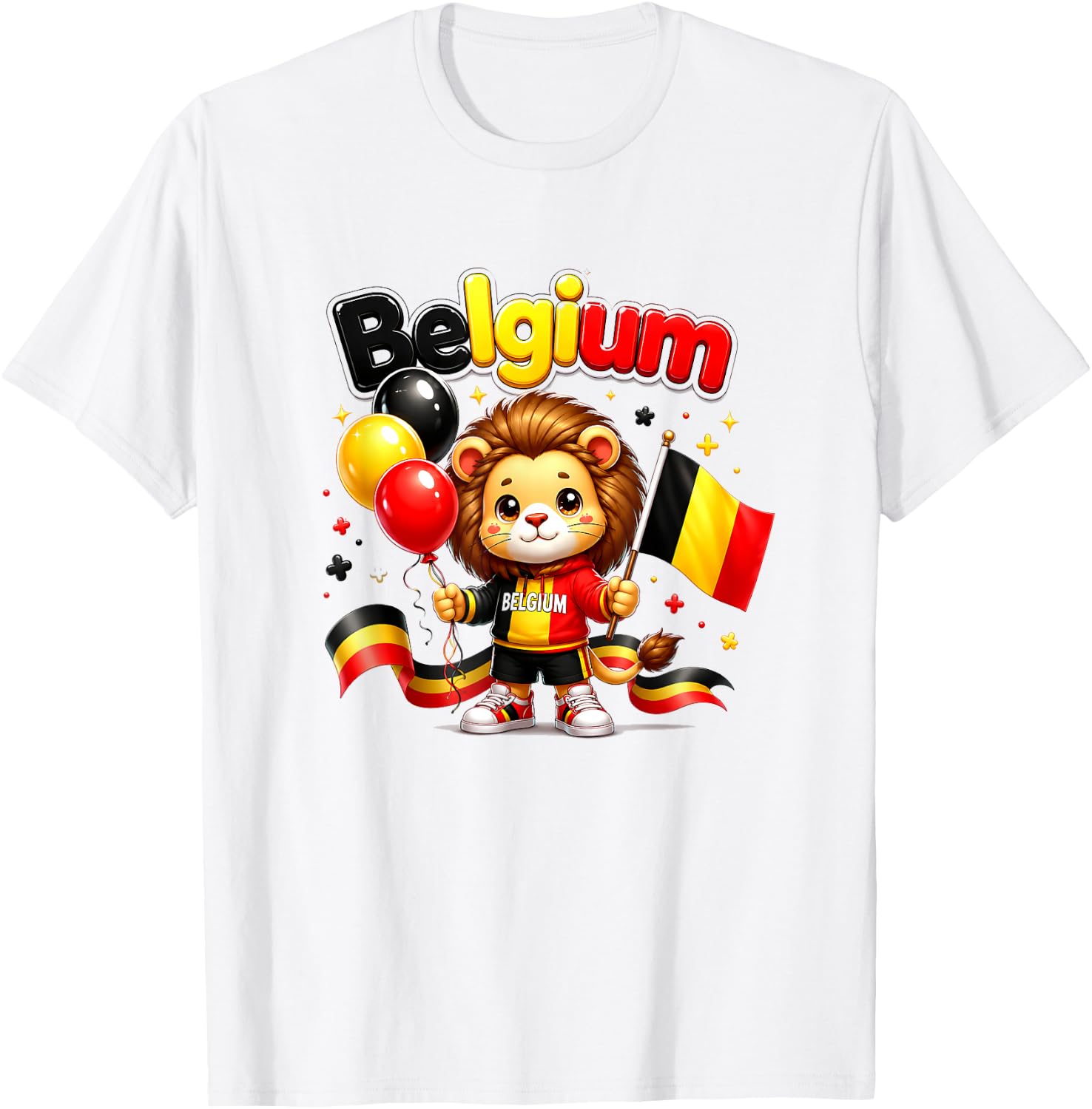 Belgium Flag, Belgian , Belgium Shirt for Kids Girls T-Shirt - T-Shirt | White
